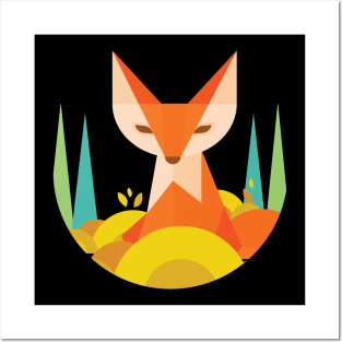 GEOMETRIC FOX beautiful colorful Posters and Art